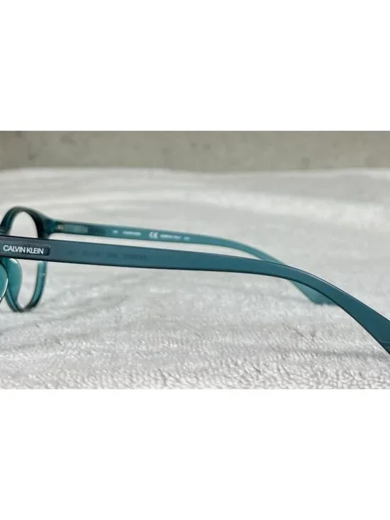 Calvin Klein CK19570 430 Round Teal Blue Clear Eyeglasses Frames Italy 50-20-145 - Picture 3 of 8
